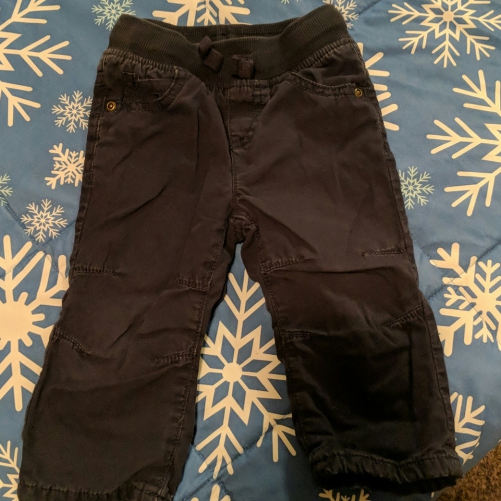 Infant Navy blue pants, elastic waist w/drawstring